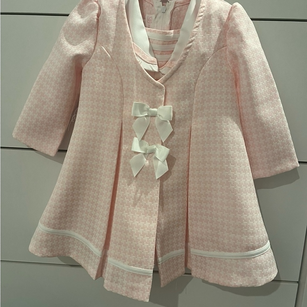 Pink Houndstooth Dress with Bows